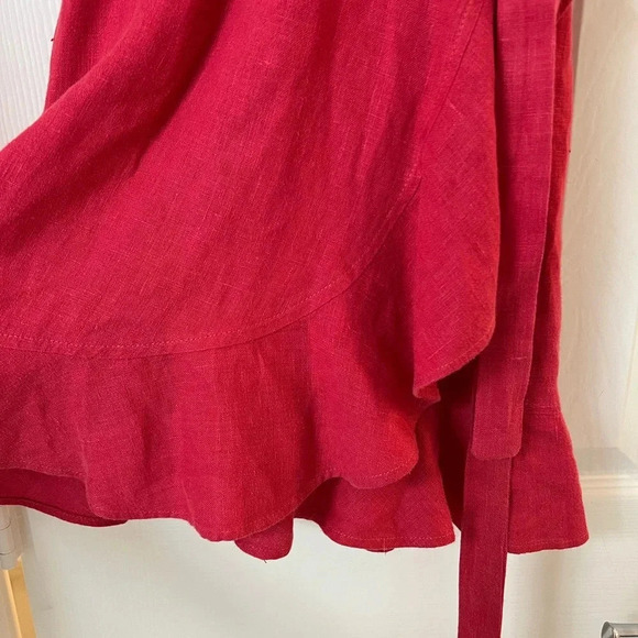 Honorine Edie Washable Linen Ruffle Wrap Dress - Picture 10 of 12